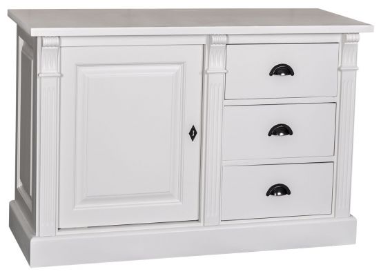 Bahut 1 porte 3 tiroirs en chêne massif ou en pin massif